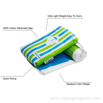 microfiber suede center stripe beach turkish bath towel
